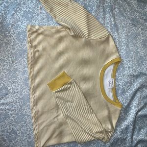 Yellow and white stripped crop sweater Sz. M